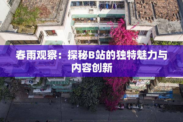 春雨观察：探秘B站的独特魅力与内容创新