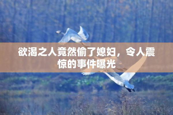 欲渴之人竟然偷了媳妇，令人震惊的事件曝光