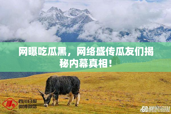 网曝吃瓜黑，网络盛传瓜友们揭秘内幕真相！