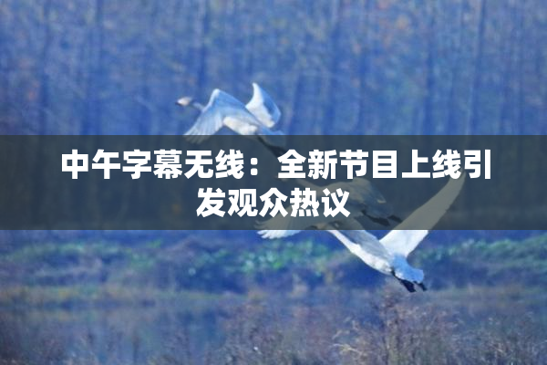 中午字幕无线：全新节目上线引发观众热议