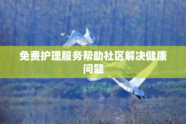 免费护理服务帮助社区解决健康问题