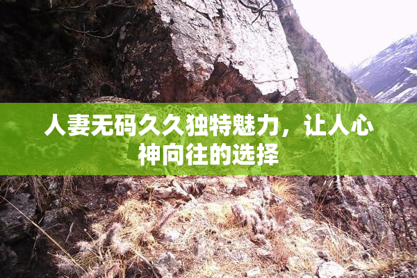 人妻无码久久独特魅力，让人心神向往的选择