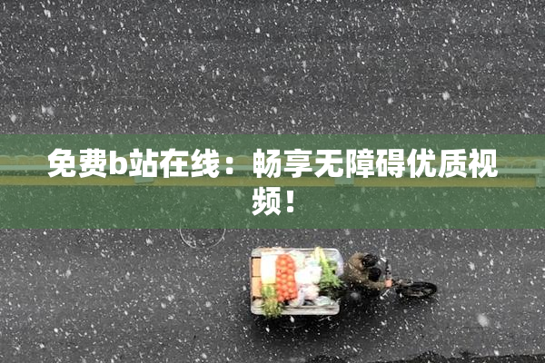 免费b站在线：畅享无障碍优质视频！
