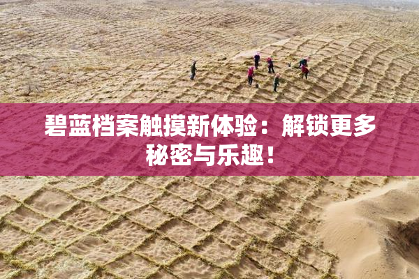 碧蓝档案触摸新体验：解锁更多秘密与乐趣！