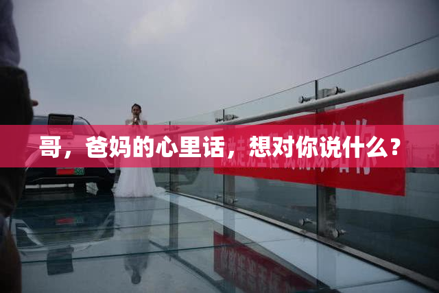 哥，爸妈的心里话，想对你说什么？