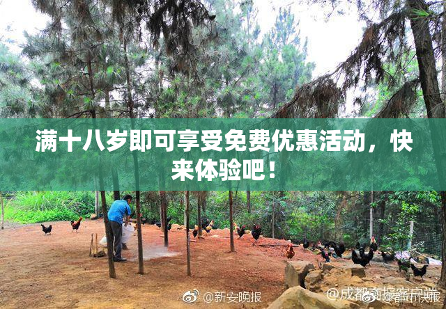 满十八岁即可享受免费优惠活动，快来体验吧！