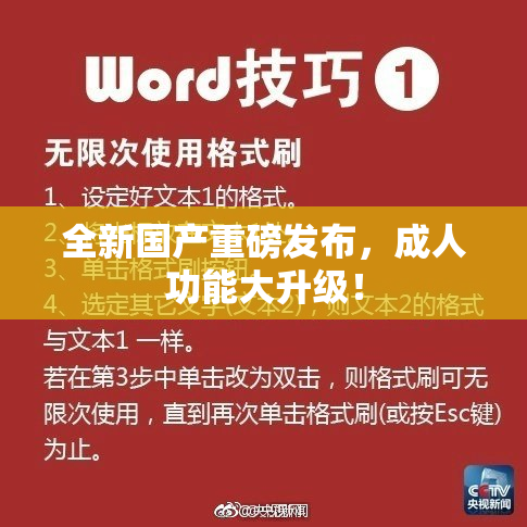 全新国产重磅发布，成人功能大升级！