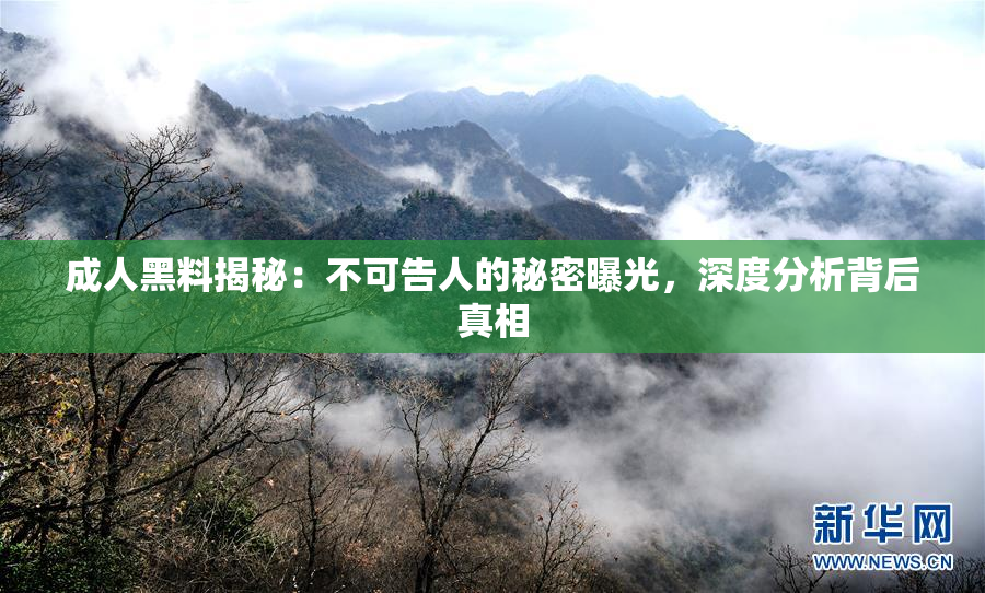 成人黑料揭秘：不可告人的秘密曝光，深度分析背后真相