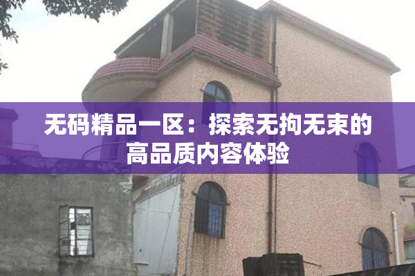 无码精品一区：探索无拘无束的高品质内容体验
