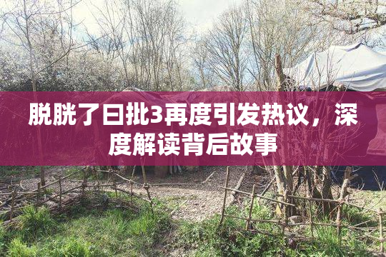 脱胱了曰批3再度引发热议，深度解读背后故事