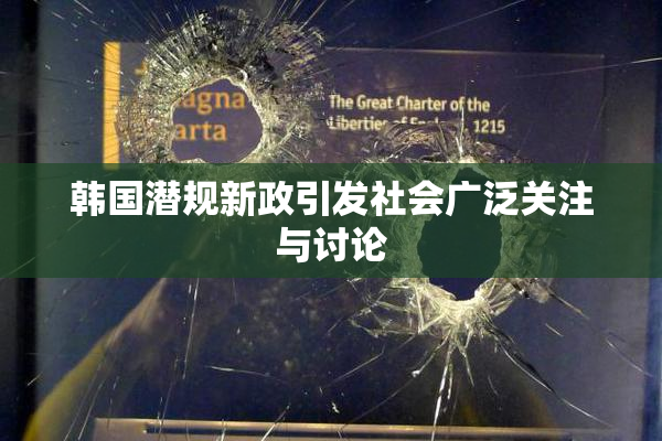 韩国潜规新政引发社会广泛关注与讨论