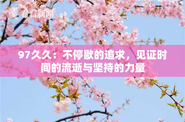 97久久：不停歇的追求，见证时间的流逝与坚持的力量