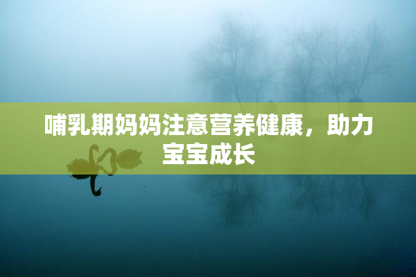 哺乳期妈妈注意营养健康，助力宝宝成长