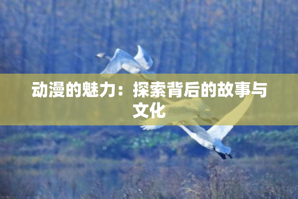 动漫的魅力：探索背后的故事与文化