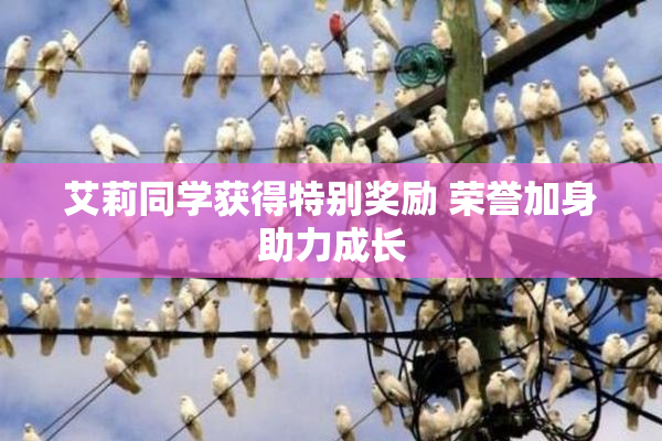 艾莉同学获得特别奖励 荣誉加身助力成长