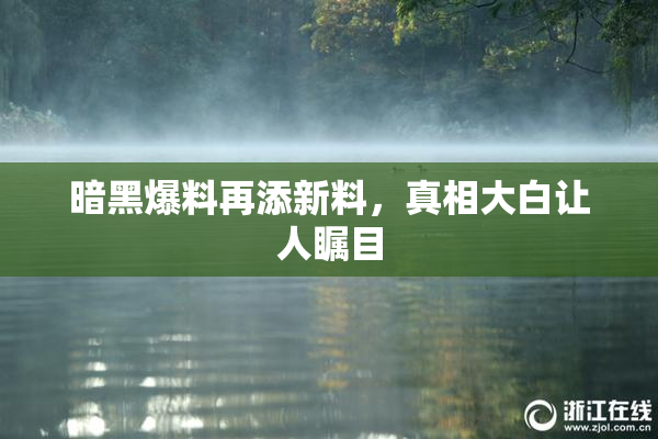 暗黑爆料再添新料，真相大白让人瞩目