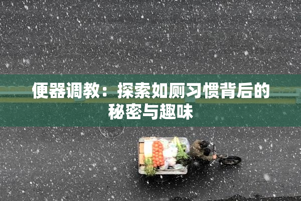 便器调教：探索如厕习惯背后的秘密与趣味