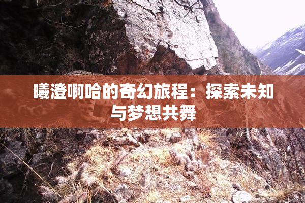 曦澄啊哈的奇幻旅程：探索未知与梦想共舞
