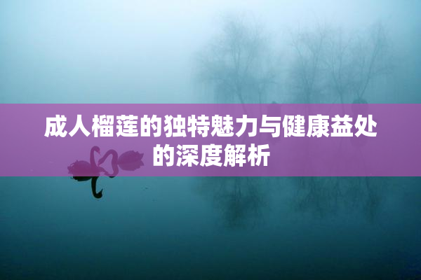 成人榴莲的独特魅力与健康益处的深度解析