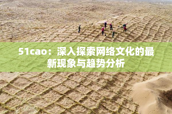 51cao：深入探索网络文化的最新现象与趋势分析