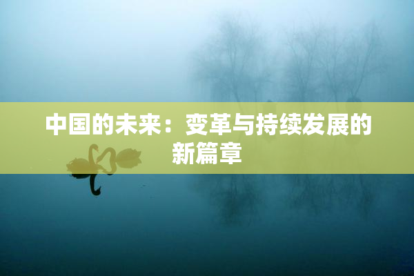 中国的未来：变革与持续发展的新篇章