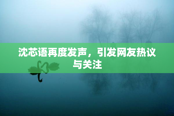 沈芯语再度发声，引发网友热议与关注