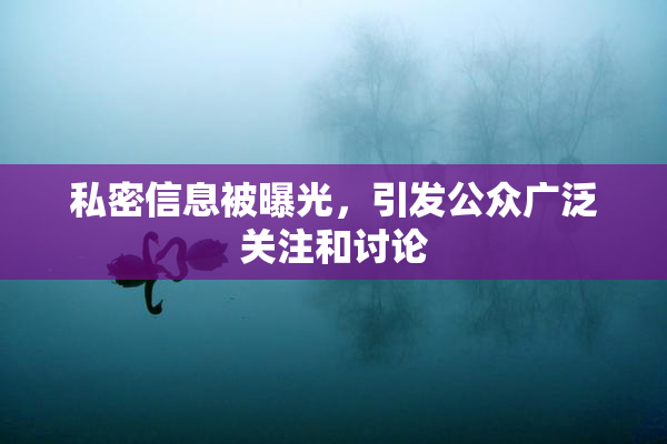 私密信息被曝光，引发公众广泛关注和讨论
