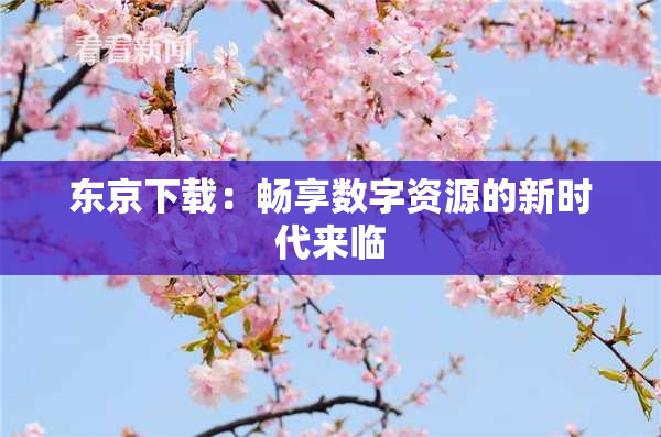 东京下载：畅享数字资源的新时代来临