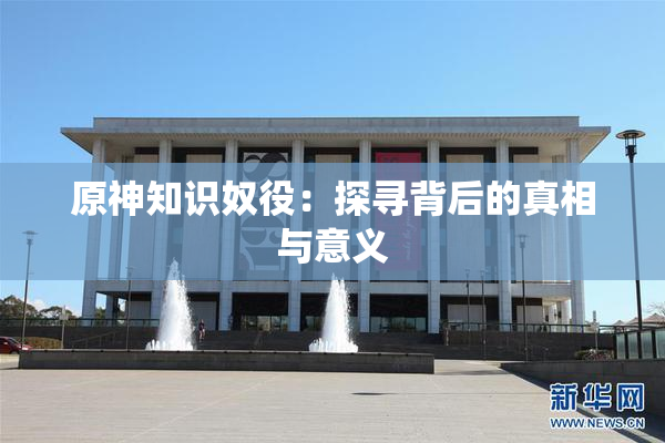 原神知识奴役：探寻背后的真相与意义