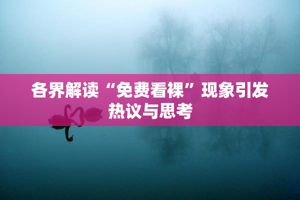 各界解读“免费看裸”现象引发热议与思考
