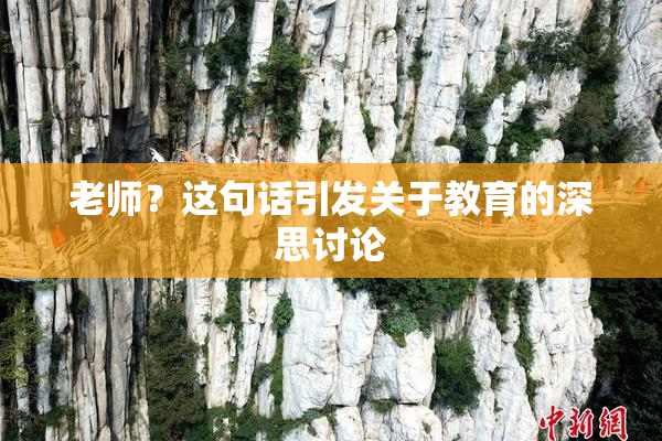 老师？这句话引发关于教育的深思讨论