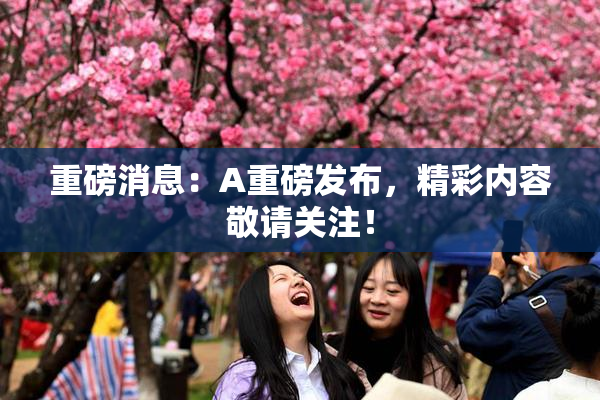 重磅消息：A重磅发布，精彩内容敬请关注！