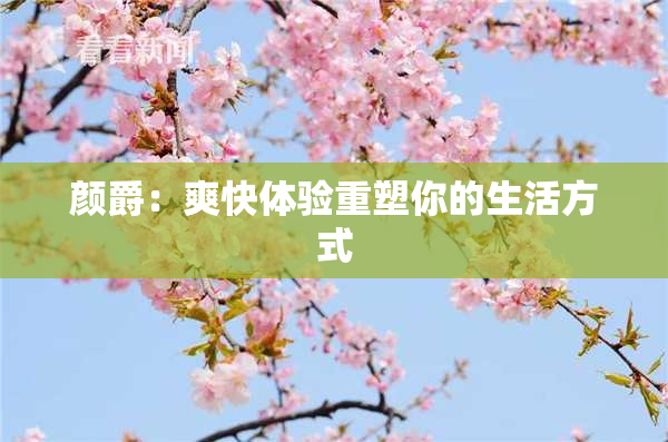 颜爵：爽快体验重塑你的生活方式