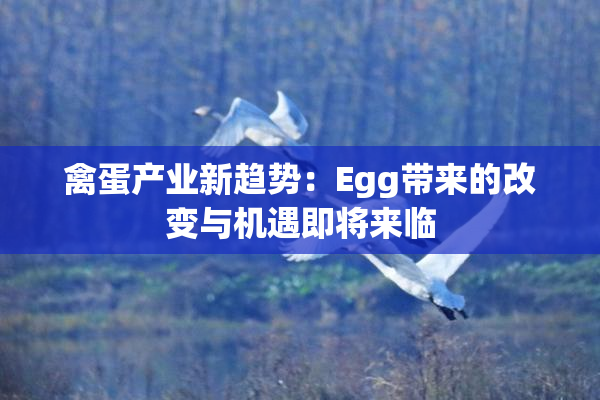 禽蛋产业新趋势：Egg带来的改变与机遇即将来临