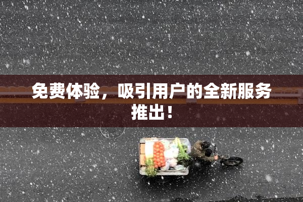 免费体验，吸引用户的全新服务推出！