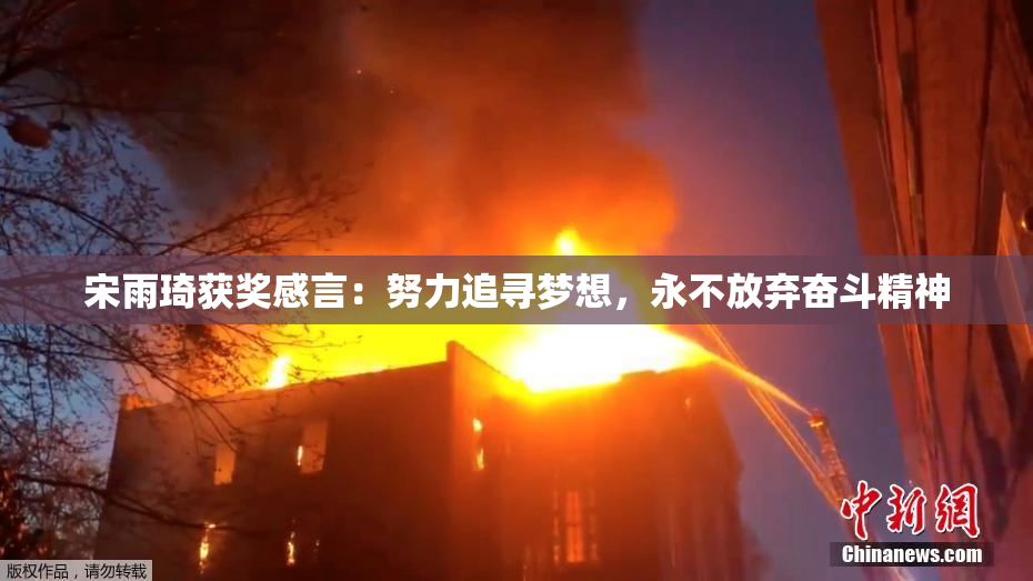 宋雨琦获奖感言：努力追寻梦想，永不放弃奋斗精神