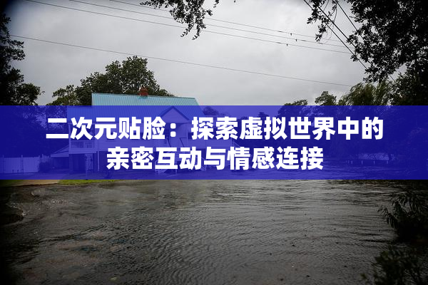 二次元贴脸：探索虚拟世界中的亲密互动与情感连接