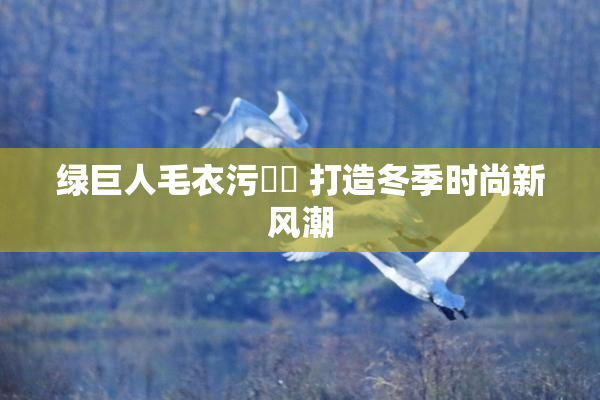 绿巨人毛衣污❌‌ 打造冬季时尚新风潮