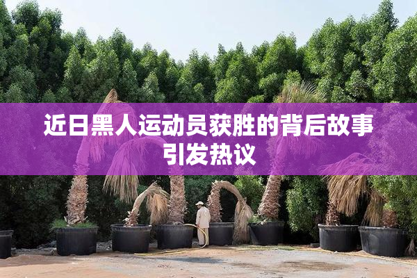 近日黑人运动员获胜的背后故事引发热议