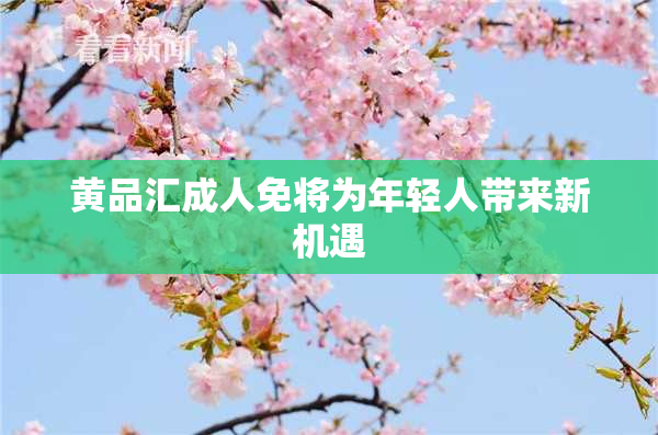黄品汇成人免将为年轻人带来新机遇