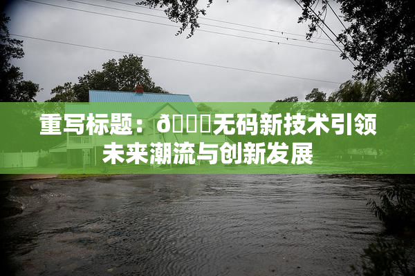 重写标题：🔞无码新技术引领未来潮流与创新发展