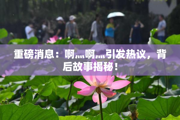 重磅消息：啊灬啊灬引发热议，背后故事揭秘！