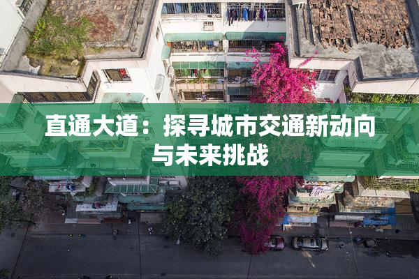 直通大道：探寻城市交通新动向与未来挑战