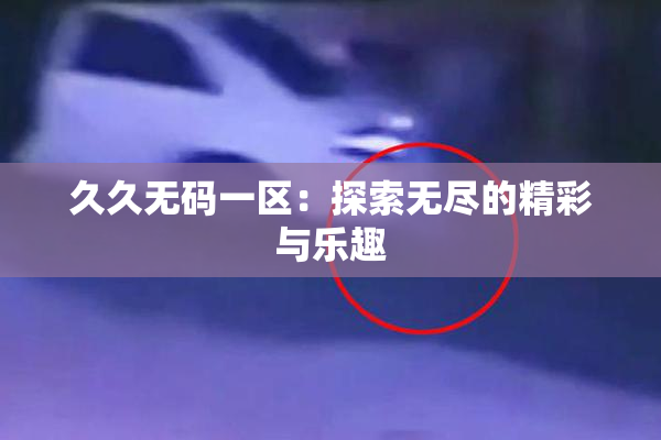 久久无码一区：探索无尽的精彩与乐趣