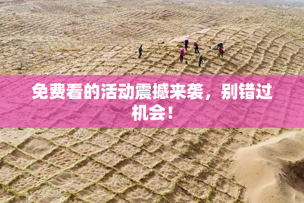 免费看的活动震撼来袭，别错过机会！